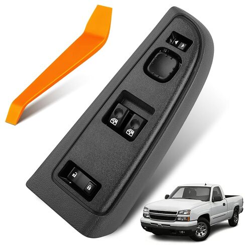 Power Window Switch Fit for Chevrolet Chevy Silverado 1500/2500/3500 & GMC Sierra 1500/2500/3500 (2003-2007) Front Left Driver Side, Replaces 920-023, 15883318 in Kuwait