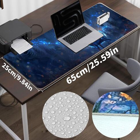 Leather Animal Desk Pad, Colorful Art Mouse Pad Large Computer Keyboard Gaming Mousepad Waterproof Desktop Protector & Cover, Decorative PU Leather Laptop Mouse Mat Decor 10 x 25.6 inch C15 in Kuwait