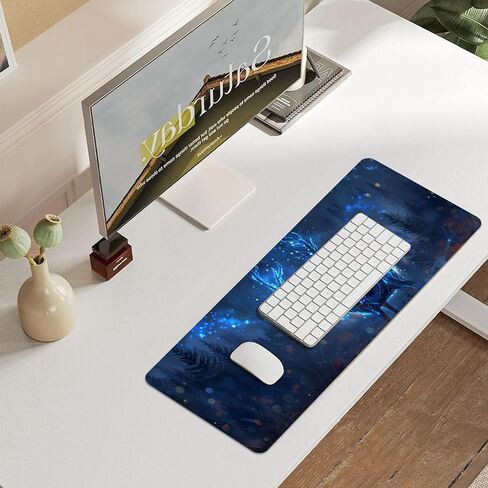 Leather Animal Desk Pad, Colorful Art Mouse Pad Large Computer Keyboard Gaming Mousepad Waterproof Desktop Protector & Cover, Decorative PU Leather Laptop Mouse Mat Decor 10 x 25.6 inch C15 in Kuwait