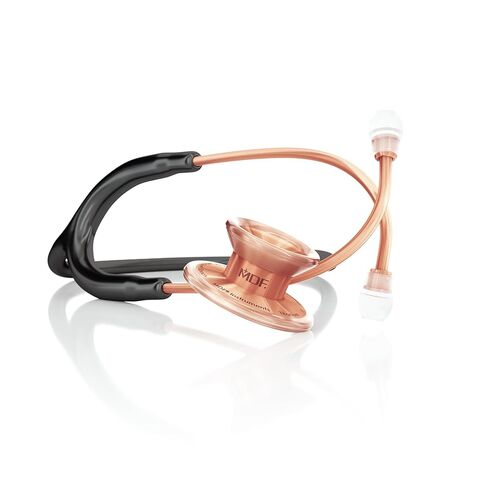 MDF Instruments MD One Epoch Lightweight Titanium Stethoscope, Adult, Free-Parts-for-Life, Black Tube, Rosegold Chestpiece-Headset, MDF777TRG11 in Saudi Arabia