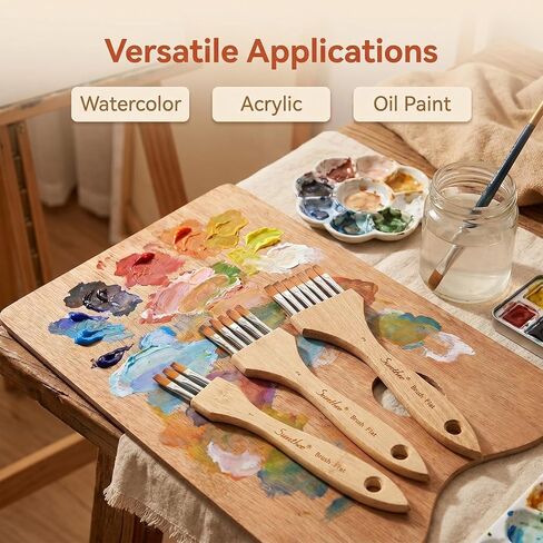 3Pcs Flat Grainer Brush Set, Professional Multi-Tooth Comb Paint Brushes for Textures & Special Effects, Rake Brushes for Acrylic, Watercolor and Craft Painting in Saudi Arabia