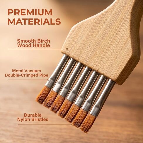 3Pcs Flat Grainer Brush Set, Professional Multi-Tooth Comb Paint Brushes for Textures & Special Effects, Rake Brushes for Acrylic, Watercolor and Craft Painting in Saudi Arabia