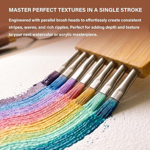 3Pcs Flat Grainer Brush Set, Professional Multi-Tooth Comb Paint Brushes for Textures & Special Effects, Rake Brushes for Acrylic, Watercolor and Craft Painting in Saudi Arabia