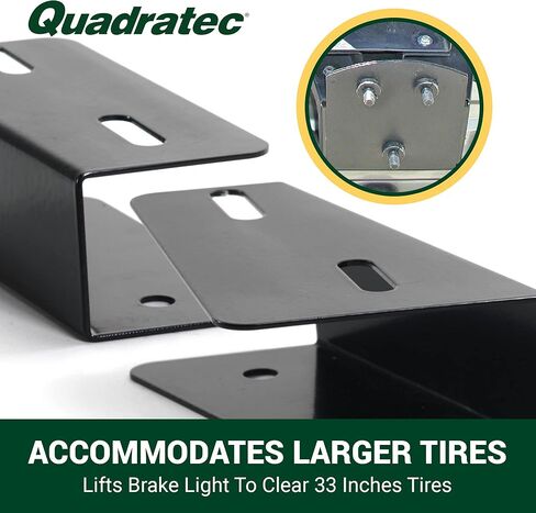 Quadratec Third Brake Light Riser Spacer Extension Kit - Fits Jeep Wrangler YJ TJ and Unlimited 1993-2006 - Adjustable for Bigger and Larger Tires - Lifts Above Spare Tire Mount in Saudi Arabia