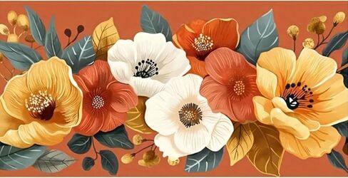 KTHOFCY 5D DIY Diamond Painting Kits for Adults, Elegant Floral Full Drill Embroidery Cross Stitch Crystal Rhinestone Paintings Pictures Arts Wall Decor Painting Dots Kits 15.7X27.5inch in Kuwait