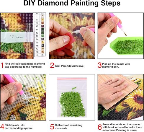 KTHOFCY 5D DIY Diamond Painting Kits for Adults, Elegant Floral Full Drill Embroidery Cross Stitch Crystal Rhinestone Paintings Pictures Arts Wall Decor Painting Dots Kits 15.7X27.5inch in Kuwait