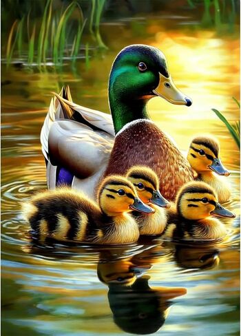 CEOVR Mallard Diamond Art Kits for Adults, Wild Duck Diamond Painting Dots Crystal 5D Full Drill DIY Animals Gem Art, Adult Beginner Crafts Kits, Wall Decor for Home Office 12x16in in Saudi Arabia