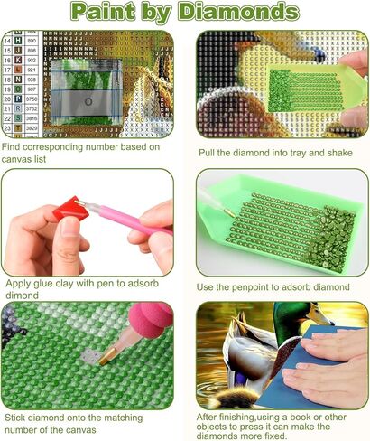 CEOVR Mallard Diamond Art Kits for Adults, Wild Duck Diamond Painting Dots Crystal 5D Full Drill DIY Animals Gem Art, Adult Beginner Crafts Kits, Wall Decor for Home Office 12x16in in Saudi Arabia