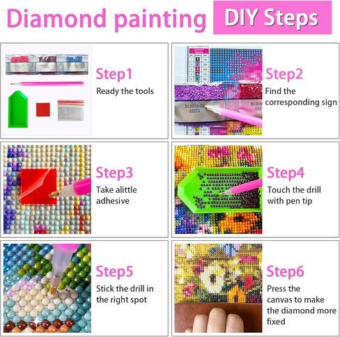 YQFCZDQ Books Flowers 5D Diamond Painting Kits for Adults,Pink Book Diamond Art Kits for Adults Beginner, DIY Round Full Drill Diamond Dots Paintings with Diamonds Gem Art and Craft Home Decor 12x16in in Kuwait