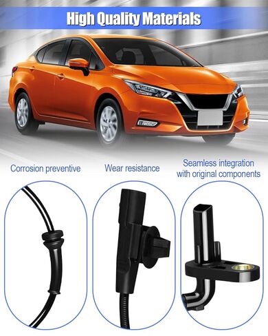 قطعتان من مستشعرات سرعة العجلات ABS متوافقة مع Nissan Versa 2012-2018 1.6L L4 Versa Note 2014-2019 L4 1.6L، استبدال أجهزة استشعار ABS للسائق الخلفي والراكب 47900-1HA0A 0265008312 ALS2244 in Kuwait