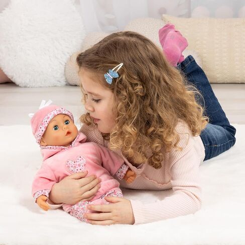 Bayer Design First Words Baby Doll 15 Inch Interactive Sounds Pink Hearts Outfit in Kuwait