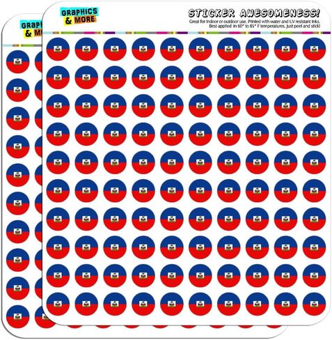 Haiti National Country Flag 1/2" (0.5") Planner Calendar Scrapbooking Crafting Stickers - Opaque in Kuwait