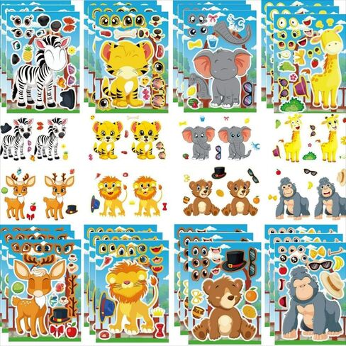 16 Sheets Cake Stickers, 8 Styles Make Your Own Cake Stickers for Party DIY Craft Projects, Ideal for Gift, Class Reward, Class Activities in Kuwait