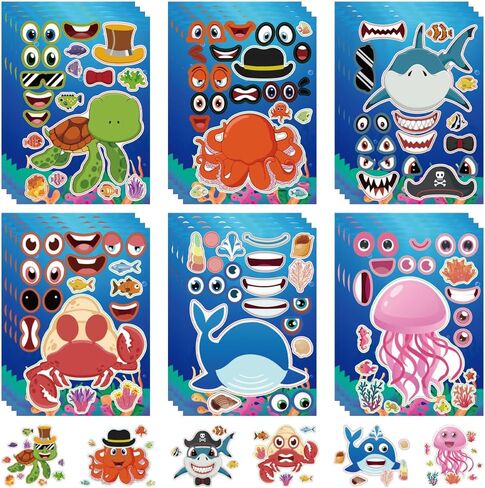 16 Sheets Cake Stickers, 8 Styles Make Your Own Cake Stickers for Party DIY Craft Projects, Ideal for Gift, Class Reward, Class Activities in Kuwait