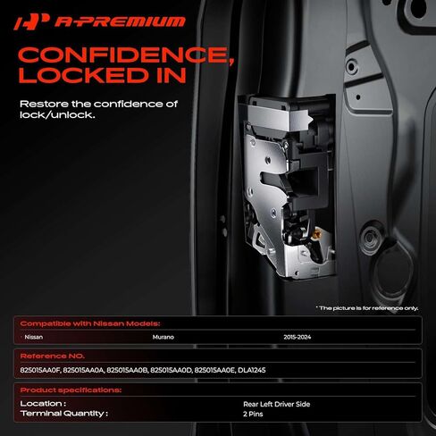 A-Premium Rear Left Driver Side Door Lock Actuator Compatible with Nissan Murano 2015-2024 in Kuwait