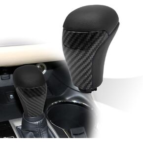 مقبض ناقل الحركة متوافق مع Toyota Highlander 2014-2019 Tacoma 2016-2021 Land Cruiser 2015-2020 Fortuer 2016-2022 مقبض ناقل الحركة من الجلد الأسود نمط ألياف الكربون in Kuwait