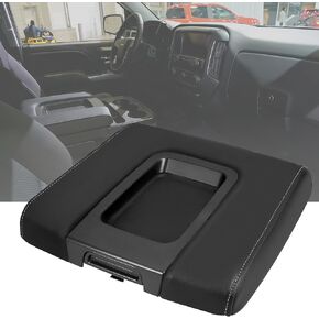 Center Console Lid Compatible with Chevy Silverado 1500 2500HD 3500HD 2014-2018, GMC Sierra 1500 2500HD 3500HD, Replacement for 22881398, Front Armrest Cover with Liner Mat Black in Saudi Arabia