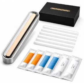 Slim Aviation Alloy Car Air Freshener, Universal Vent Clip Aroma Diffuser with 6 Refill Sticks - Orange Cologne & Ocean - Magnetic Metal Housing, Alcohol-Free Odor Neutralizer for All Standard Vents in Saudi Arabia