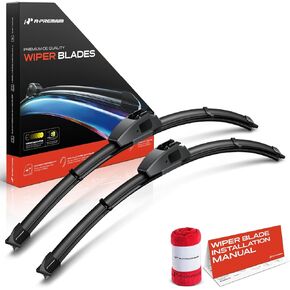A-Premium 24" + 22" Windshield Wiper Blades Compatible with Mercedes-Benz C230/C32 AMG 2002-2003, C240/C320 2001-2003 & BMW X5 2000-2006 - Fits J-Hook Wiper Arm, w/Wear Indicator & Towel (Pack of 2) in Kuwait