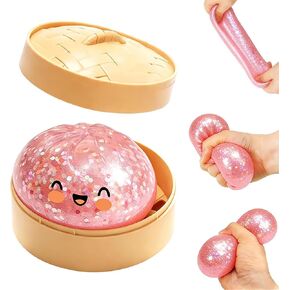 Dumpling Squishies, Mystery Glitter Dumpling Squishies Box, Colorful Dumplings Stress Balls Fidget Sensory Toy, Soft Squeeze Decompression Dough for Anxiety Relief Fidget in Saudi Arabia