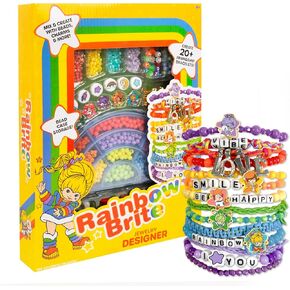Rainbow Brite Jewelry Designer, Makes Over 20 Rainbow Friendship Bracelets, Includes Enamel Charms, Beads for Jewelry Making, Bead Storage Case & More, Great Bracelet Making Kit & Gifts for Girls in Kuwait