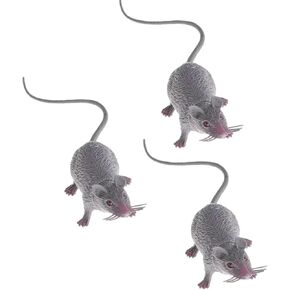 3Pcs Lifelike Fake Mouse Realistic Mice, Spooky Rat, Halloween Prank, Rubber Rat with Long Tail, Creepy April Fool's Day Decorations in Saudi Arabia