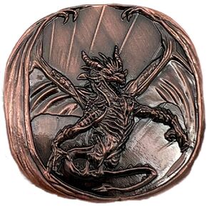 Copper Dragon Decision Coin D2 Heads-Tails - Yes-No RPG LARP in Saudi Arabia