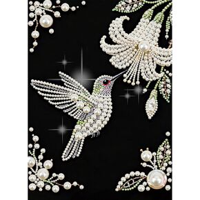 DPDAKIT Hummingbird Pearl Diamond Painting Kits for Adults, 5D Pearl Diamond Art Kits for Adults Beginner, DIY Diamond Dots Gem Art Craft for Home Decor 12x16 inch in Saudi Arabia