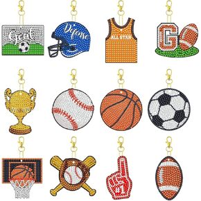 12 Pcs Sport Balls 5D DIY Diamond Art Painting Keychains Kits for Adult Beginners. Double Sided Hanging Sport Balls Keychains and Ornaments for Decoration Gifts (key04) in Kuwait
