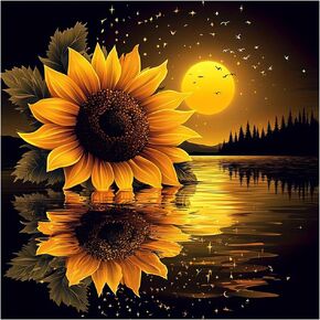 LMBADA Sunflowers Diamond Painting Kits for Adults, 5D Floral Diamond Art Kits for Beginner, Round Full Drill Painting DIY Dot Gem Crafts Home Wall Decor Gift 12x12 Inch in Kuwait