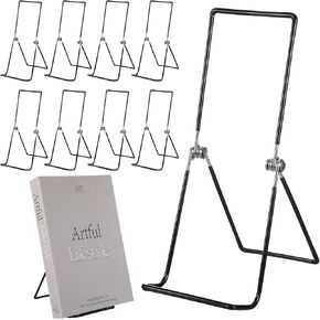 10 PCS Metal Book Stand, 9.17 Inch Adjustable Plate Display Stand Bulk Foldable Black Metal Easels Portable Stands for Books, Photo Frames, Vinyl Records, Paintings and Handicrafts-Black in Saudi Arabia