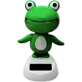 Green Bobble Head Frog Dashboard Ornament, Cute Solar Powered Shaking Head Ornament, Car Dashboard Decoration, Animated Window Car Decor for Decoration，Bobbleheads in Saudi Arabia