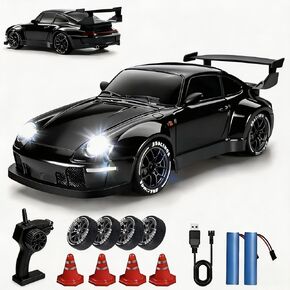1:24 Scale RC Drift Car with LED Lights, 25km/h 4WD High Speed, Dual Batteries 50+ Min Play, 2.4GHz Remote Control, Multi-Surface Drift Tires, Racing Toy Vehicle for Adults Boys Girls, Silent Partner in Saudi Arabia