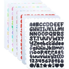 24 Sheets 2688 Pieces 1/2 Letter Stickers,Waterproof Adhesive Vinyl Alphabet & Number for Scrapbook,Files and Inventory Labeling - Multi in Saudi Arabia