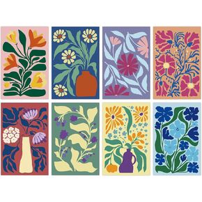 Miucat 32 Pack Floral Blank Cards with Envelopes, Flower Greeting Cards Set Boxed, 8 Designs Note Cards for Thank You, Graduation, Birthday, Wedding, All Occasions in Saudi Arabia