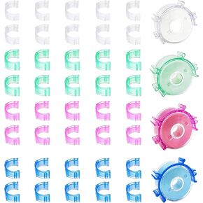 40 Pcs Sewing Bobbin Clips, Small Plastic Bobbin Holder Clips for Thread Spool Organization, Semi-arc Shape Thread Holder Clips for Sewing Embroidery Crafts (Clear, Green, Blue, Pink) in Saudi Arabia
