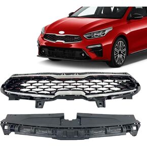Upper Grille W/Red Trim & Radiator Support Cover Compatible with Kia Forte GT 2019 2020 2021 Bumper Grill & Radiator Sight Shield Cover 86370M7000 86350M7010 KI1224116 KI1200205 in Saudi Arabia