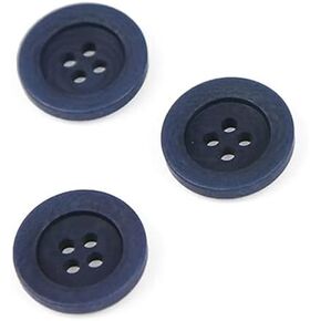 Set of 3 Chic Dark Blue Corozo Overcoat Buttons, Made in Italy in Saudi Arabia