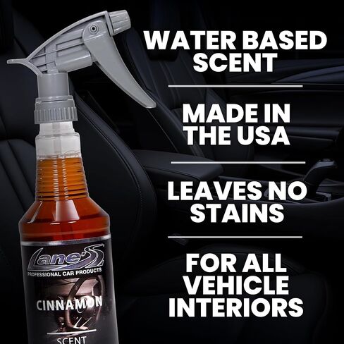 Lane's Premium Car Air Fresheners - Cinnamon Scent Water Based - 16oz Eliminate Bad Odors of Pet & Food From Car Interior Leather, Carpet, Upholstery Great For Cars, Trucks, SUVs, RVs & More in Saudi Arabia