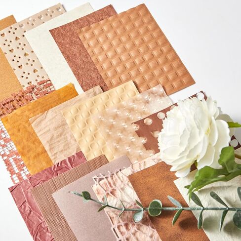 208 Sheets A7 Scrapbook Paper Kit, 12 Colors Mixed Textured Paper and Mesh Fabric Assorted Set, Junk Journal Supplies for DIY Crafts, Bullet Journal, Card Making, Scrapbooking in Kuwait