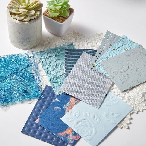 208 Sheets A7 Scrapbook Paper Kit, 12 Colors Mixed Textured Paper and Mesh Fabric Assorted Set, Junk Journal Supplies for DIY Crafts, Bullet Journal, Card Making, Scrapbooking in Kuwait