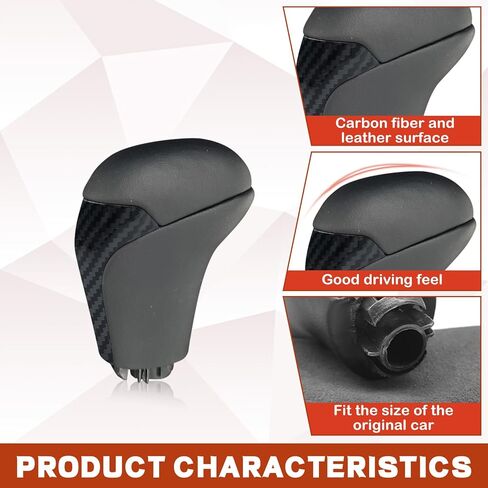 Gear Shift Knob Compatible with Toyota Highlander 2014-2019 Tacoma 2016-2021 Land Cruiser 2015-2020 Fortuer 2016-2022 Shifter Knob Handle Black Leather Carbon Fiber Pattern in Saudi Arabia