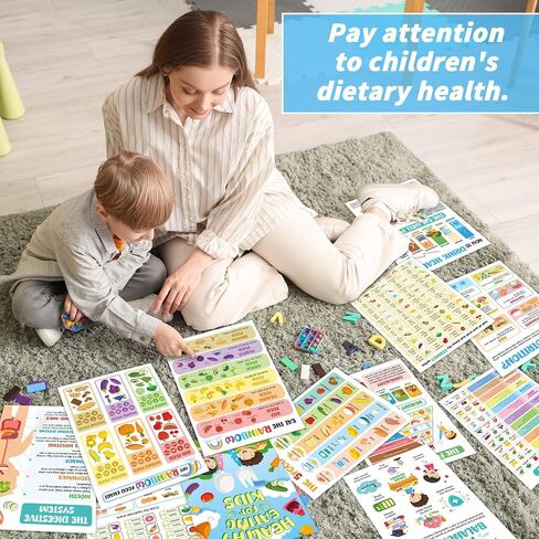 gisgfim 12 Pcs Healthy Food Chart Posters For Kids (10x14) Educational Vitamins Mineral Nutrition Food List Meal Planner Diet Poster For Back to School Room Kitchen Office Nurse Clinic Decor in Kuwait