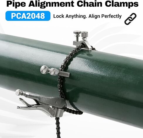 PCA2048 Heavy Duty Pipe Alignment Chain Pliers – 14" Max Diameter, Replaceable Nickel Plated 48" Chain, Adjustable Stainless Steel Contacts in Saudi Arabia