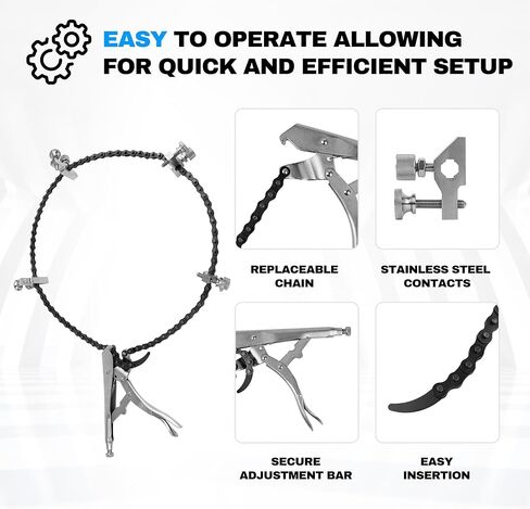 PCA2048 Heavy Duty Pipe Alignment Chain Pliers – 14" Max Diameter, Replaceable Nickel Plated 48" Chain, Adjustable Stainless Steel Contacts in Saudi Arabia