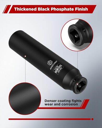 Heavy Duty 1/2" Drive 1-1/16" Truck Cage Bolt Socket, 6.3" Anti-Break Cr-Mo Extra Deep Spring Brakes Bolts Impact Socket with 6-Point Radius Corner Design in Saudi Arabia