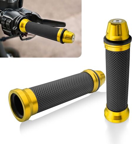 2PCS 7/8" Motorcycle Grips, Dirt Bike Grip, Universal Handlebar Grips Soft Rubber Motorcycle Grip 22mm 24mm for Motocross ATV (Orange) in Saudi Arabia