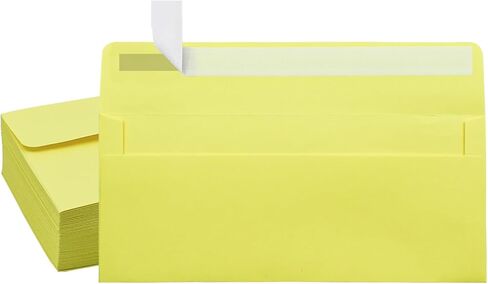 VANRA #10 Envelopes 50 Pack - 4.125 x 9.5 Self Seal Business Envelopes for Letters Invoices Checks Statements Mailing (Lemon Yellow) in Saudi Arabia