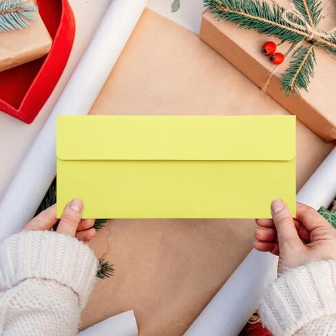 VANRA #10 Envelopes 50 Pack - 4.125 x 9.5 Self Seal Business Envelopes for Letters Invoices Checks Statements Mailing (Lemon Yellow) in Saudi Arabia