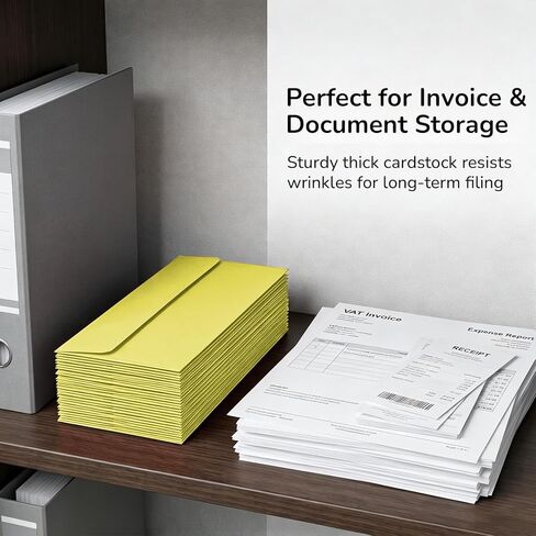 VANRA #10 Envelopes 50 Pack - 4.125 x 9.5 Self Seal Business Envelopes for Letters Invoices Checks Statements Mailing (Lemon Yellow) in Saudi Arabia